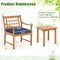 3-Piece Outdoor Furniture Set with Natural Wood Finish and Cushioned Chairs Included Coffee Table